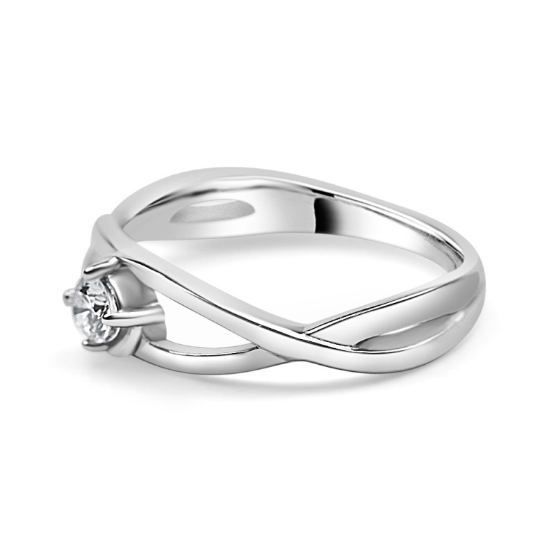 Solitario oro blanco infinito diamante creado de 0,15 CT