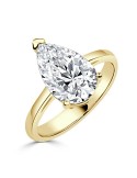 Solitario oro amarillo con diamante de laboratorio pera de 2,00 CT