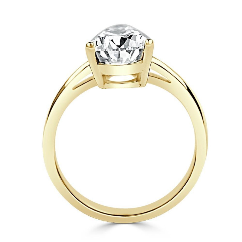 Solitario oro amarillo con diamante de laboratorio pera de 2,00 CT