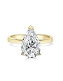 Solitario oro amarillo con diamante de laboratorio pera de 2,00 CT