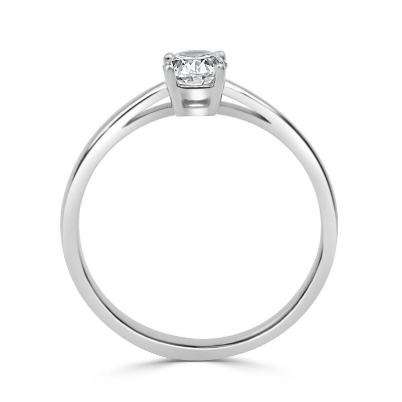 Soliatrio oro blanco con oval de 0,70 CT
