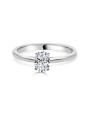 Soliatrio oro blanco con oval de 0,70 CT