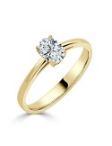 Soliatrio oro amarillo con oval de 0,70 CT