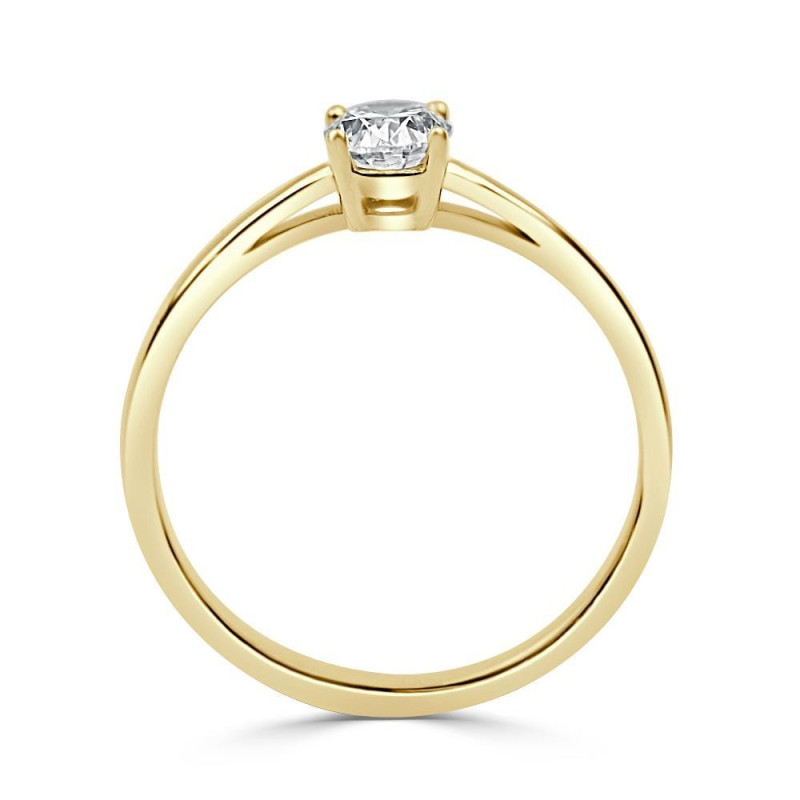 Soliatrio oro amarillo con oval de 0,70 CT