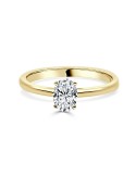 Soliatrio oro amarillo con oval de 0,70 CT