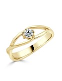 Solitario oro amarillo infinito diamante creado de 0,15 CT