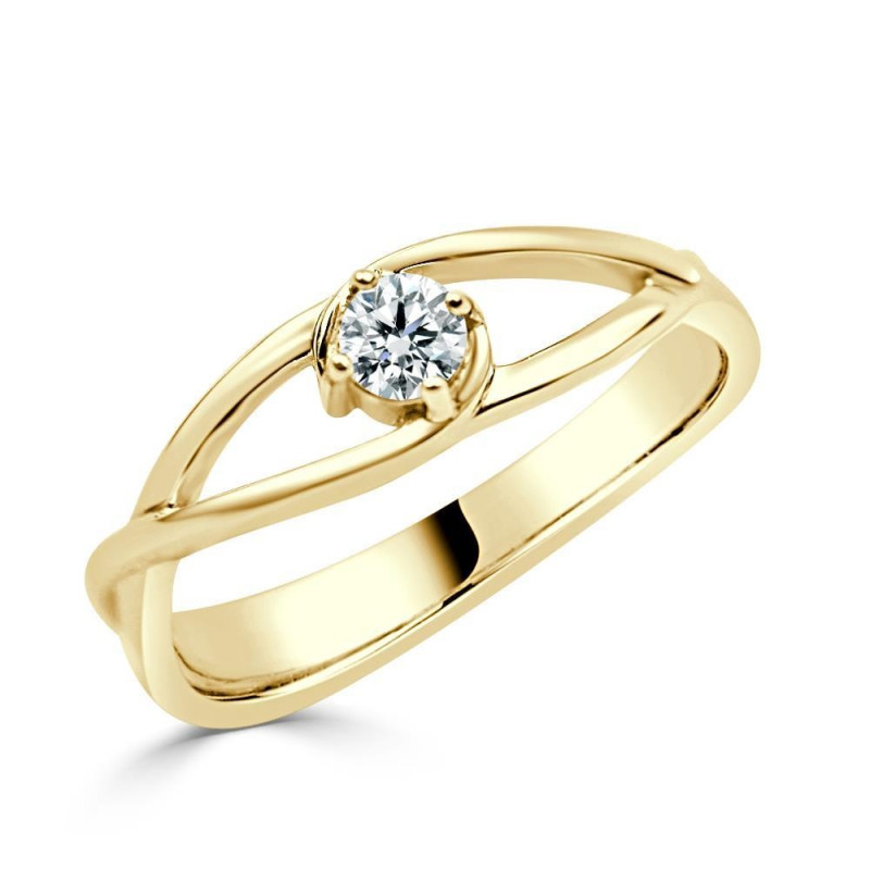 Solitario oro amarillo infinito diamante creado de 0,15 CT