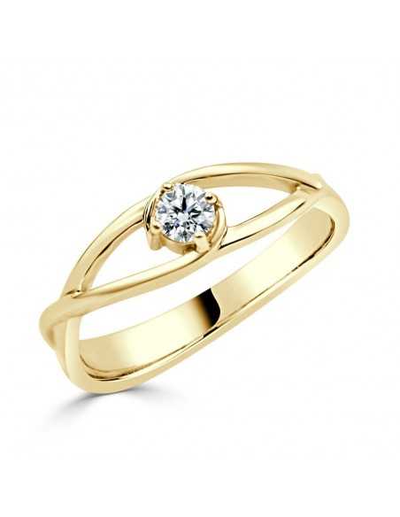 Solitario oro amarillo infinito diamante creado de 0,15 CT