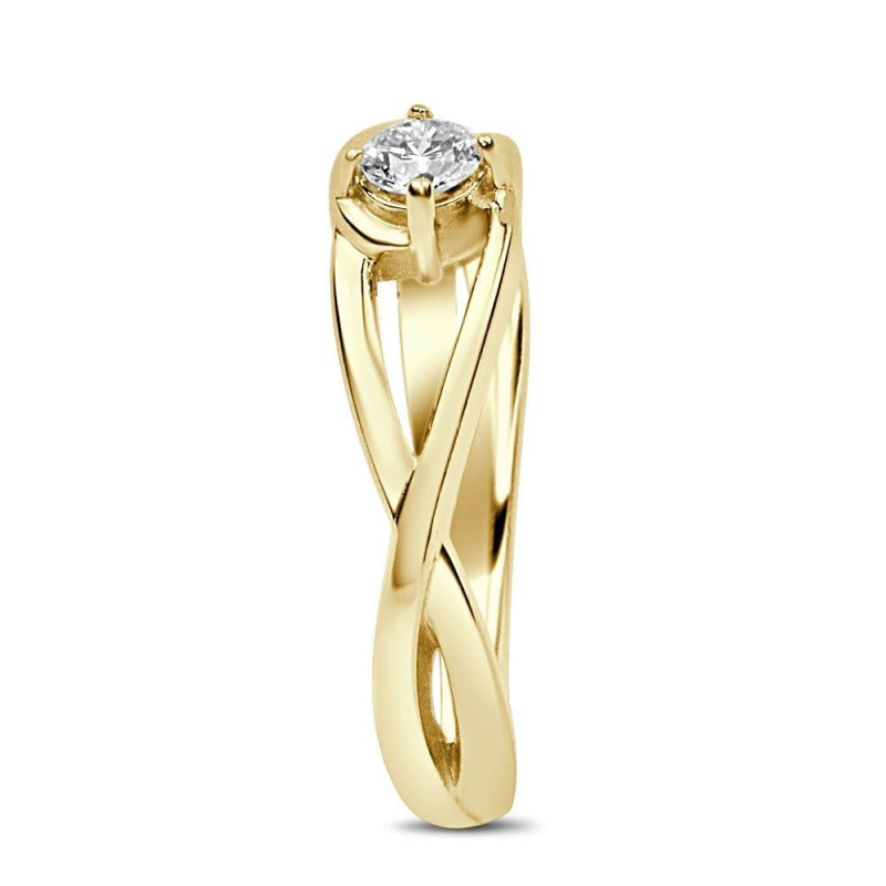 Solitario oro amarillo infinito diamante creado de 0,15 CT