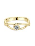 Solitario oro amarillo infinito diamante creado de 0,15 CT