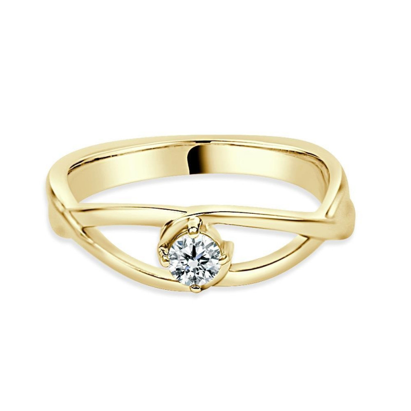 Solitario oro amarillo infinito diamante creado de 0,15 CT