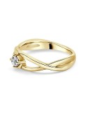 Solitario oro amarillo infinito diamante creado de 0,15 CT