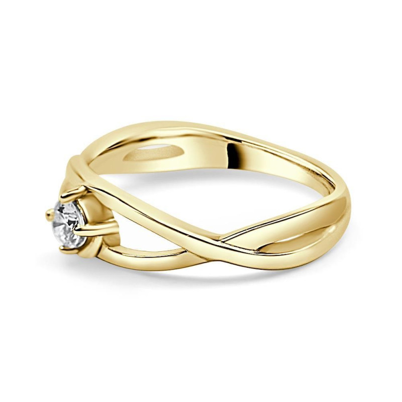 Solitario oro amarillo infinito diamante creado de 0,15 CT