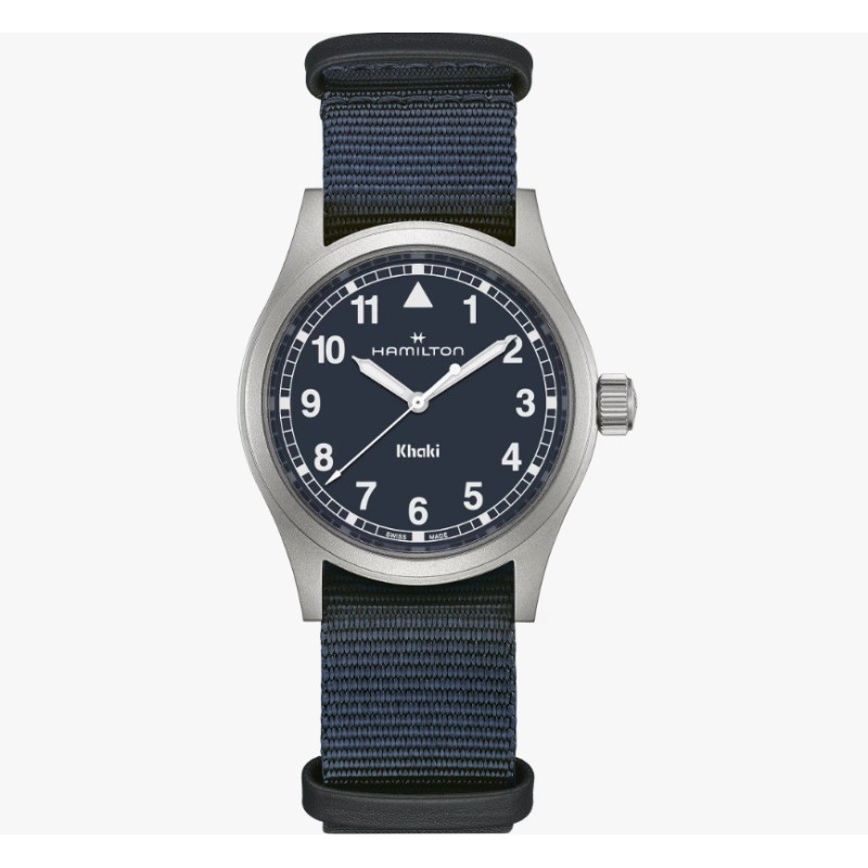 Reloj Hamilton Khaki Field Quartz H69401940 | Reloj Quartz de 38 mm con Esfera Azul y Correa NATO Azul