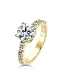 Solitario Oro Amarillo con Diamantes Creado con 2,45 CT | B&Couple