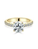 Solitario Oro Amarillo con Diamantes Creado con 2,45 CT | B&Couple