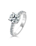 Solitario Oro Blanco con Diamantes Creado con 2,45 CT | B&Couple