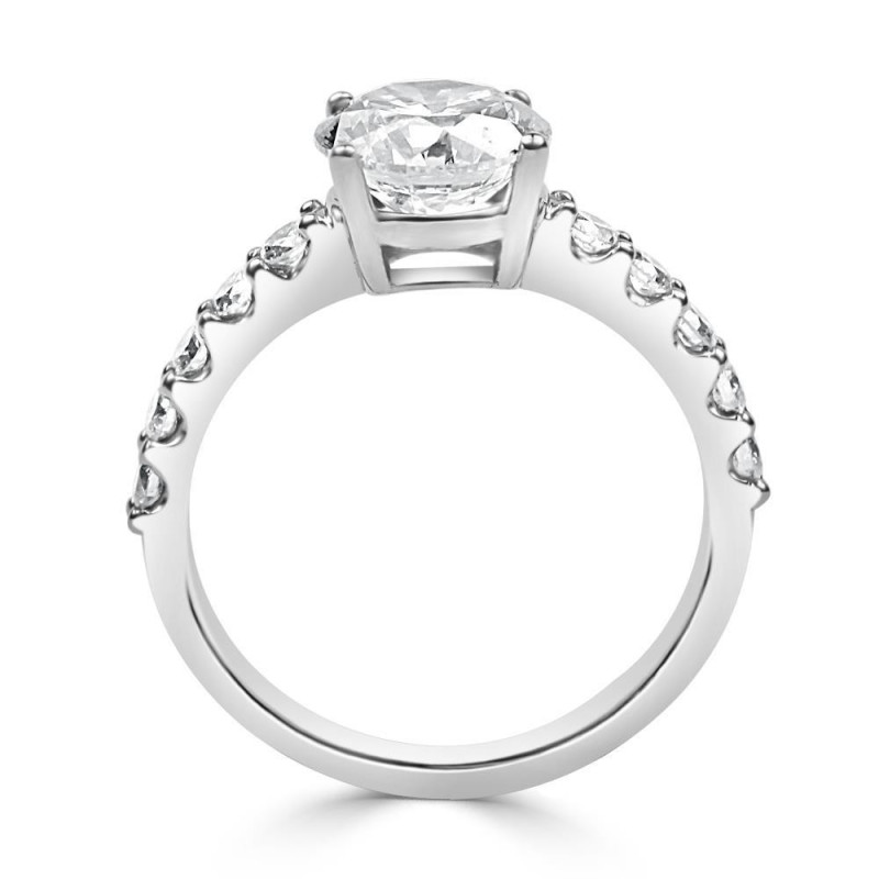 Solitario Oro Blanco con Diamantes Creado con 2,45 CT | B&Couple