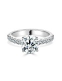 Solitario Oro Blanco con Diamantes Creado con 2,45 CT | B&Couple