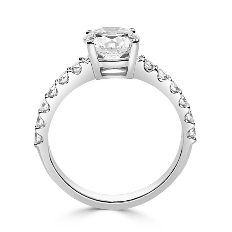 Solitario Oro Blanco Diamante Creado con Central con 1,92 CT | B&Couple