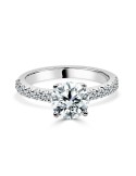 Solitario Oro Blanco Diamante Creado con Central con 1,92 CT | B&Couple