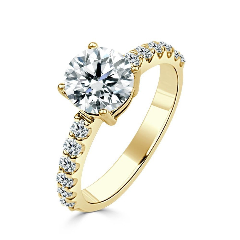 Solitario Oro Amarillo Diamante Creado con Central con 1,92 CT  | B&Couple