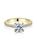 Solitario Oro Amarillo Diamante Creado con Central con 1,92 CT  | B&Couple