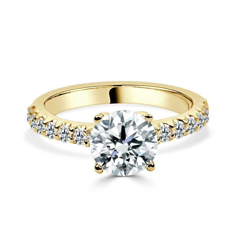 Solitario Oro Amarillo Diamante Creado con Central con 1,92 CT  | B&Couple
