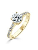 Solitario Oro Amarillo Diamante Creado con Central con 1,30 CT| B&Couple