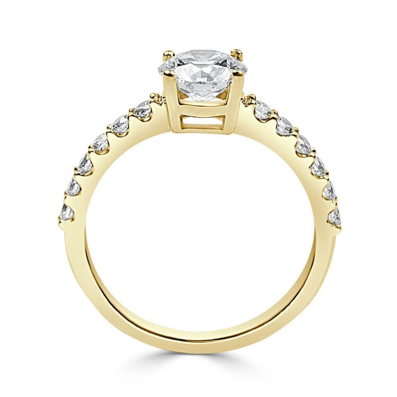 Solitario Oro Amarillo Diamante Creado con Central con 1,30 CT| B&Couple