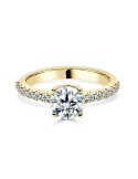 Solitario Oro Amarillo Diamante Creado con Central con 1,30 CT| B&Couple
