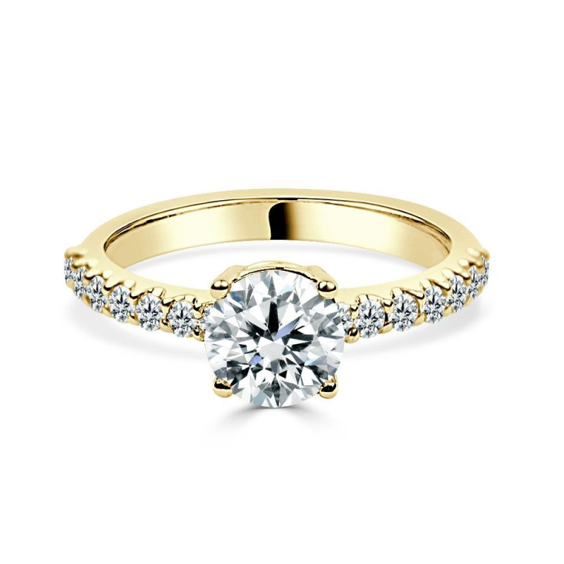 Solitario Oro Amarillo Diamante Creado con Central con 1,30 CT| B&Couple