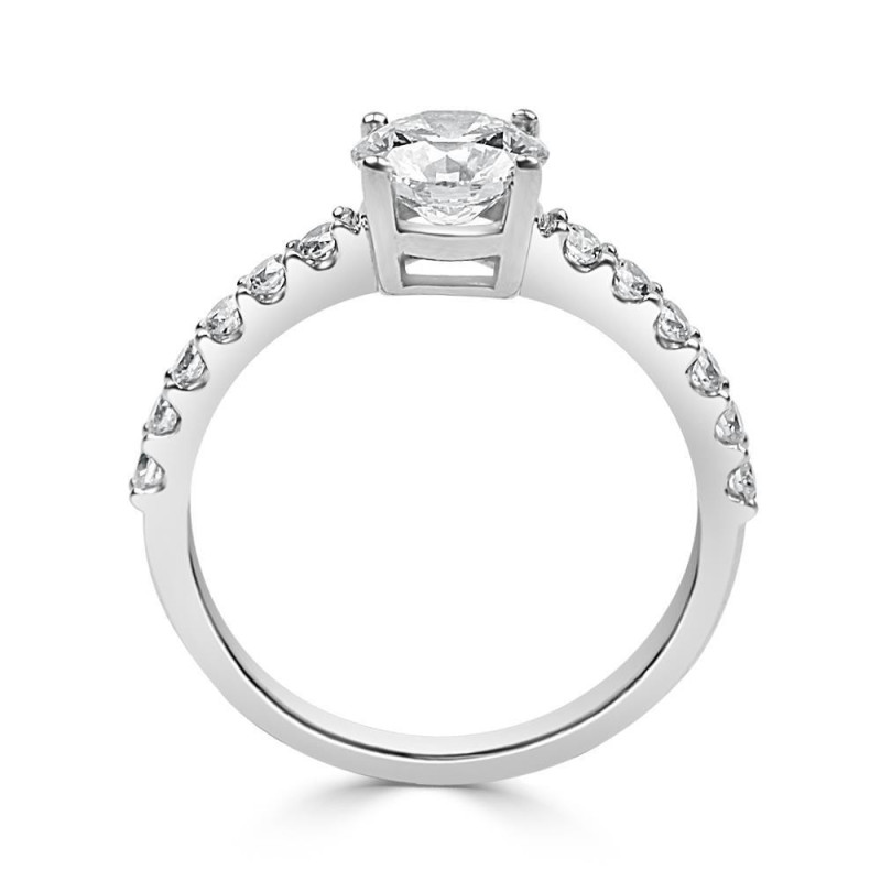 Solitario Oro Blanco Diamante Creado con Central con 1,30 CT | B&Couple