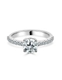 Solitario Oro Blanco Diamante Creado con Central con 1,30 CT | B&Couple
