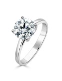 Solitario Oro Blanco 4 Garras Diamante Creado de 2,00 CT | B&Couple