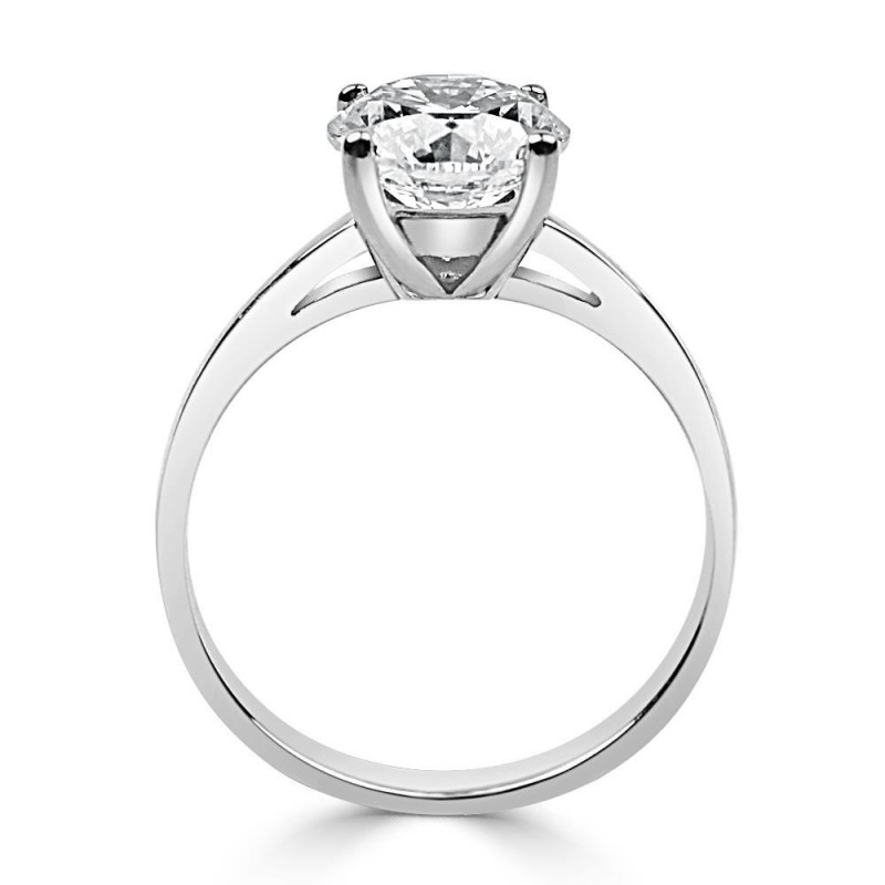 Solitario Oro Blanco 4 Garras Diamante Creado de 2,00 CT | B&Couple
