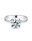 Solitario Oro Blanco 4 Garras Diamante Creado de 2,00 CT | B&Couple