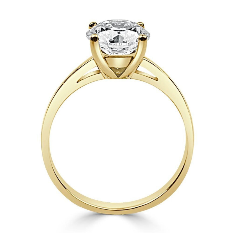 Solitario Oro Amarillo 4 Garras Diamante Creado de 2,00 CT | B&Couple