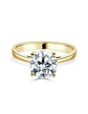 Solitario Oro Amarillo 4 Garras Diamante Creado de 2,00 CT | B&Couple