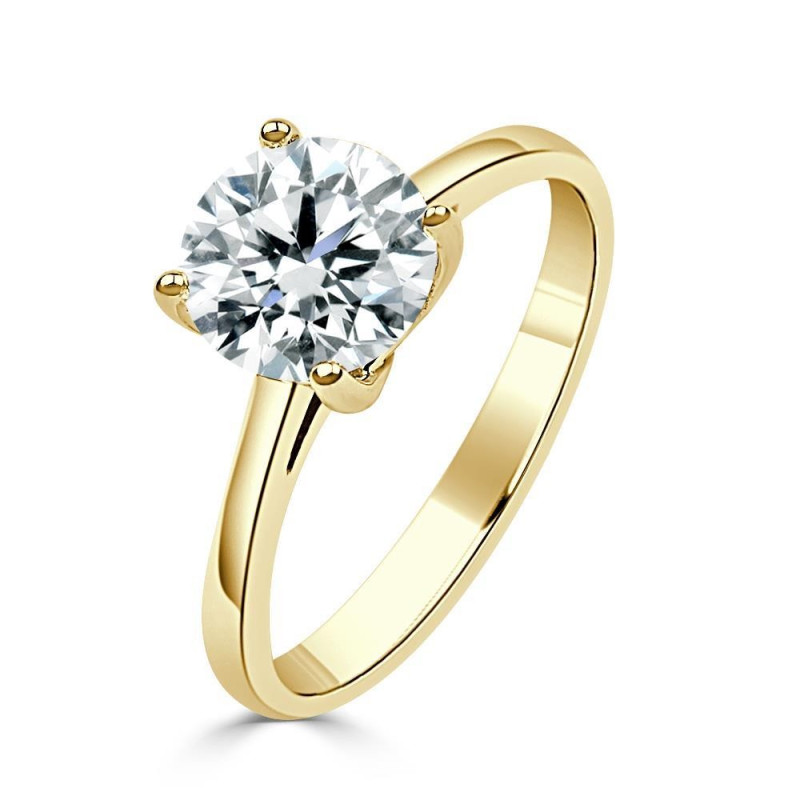Solitario Oro Amarillo 4 Garras con Diamante Creado de 1,50 CT | B&Couple