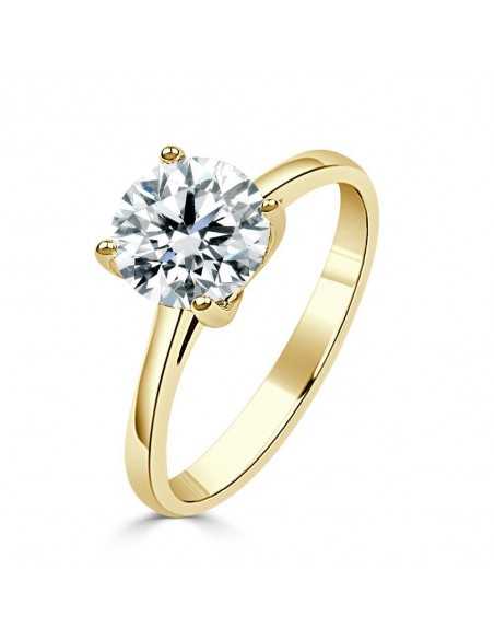 Solitario Oro Amarillo 4 Garras con Diamante Creado de 1,50 CT | B&Couple