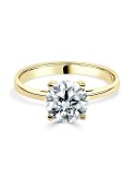 Solitario Oro Amarillo 4 Garras con Diamante Creado de 1,50 CT | B&Couple