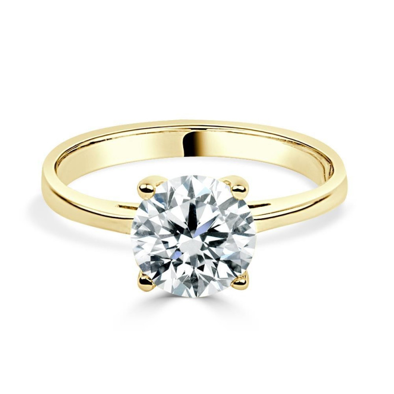 Solitario Oro Amarillo 4 Garras con Diamante Creado de 1,50 CT | B&Couple