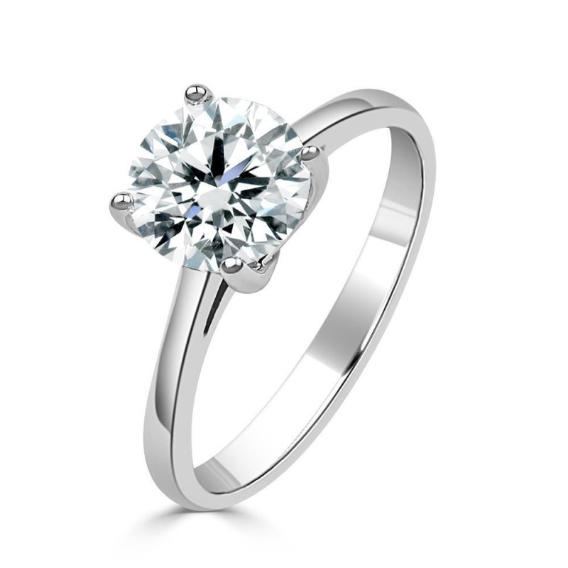 Solitario Oro Blanco 4 Garras con Diamante Creado de 1,50 CT | B&Couple