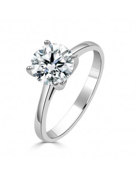 Solitario Oro Blanco 4 Garras con Diamante Creado de 1,50 CT | B&Couple