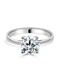 Solitario Oro Blanco 4 Garras con Diamante Creado de 1,50 CT | B&Couple