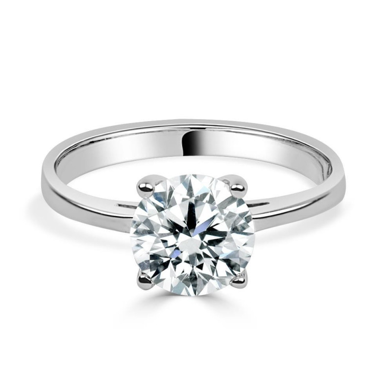 Solitario Oro Blanco 4 Garras con Diamante Creado de 1,50 CT | B&Couple