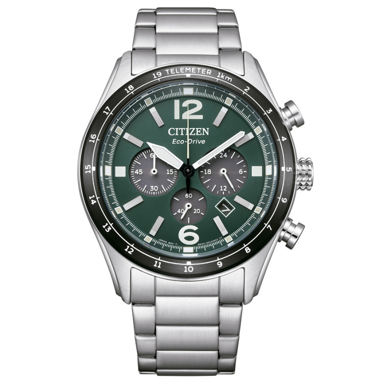 Reloj Citizen Aviator Crono CA4654-55X| Reloj Solar de Esfera Verde | B&Couple