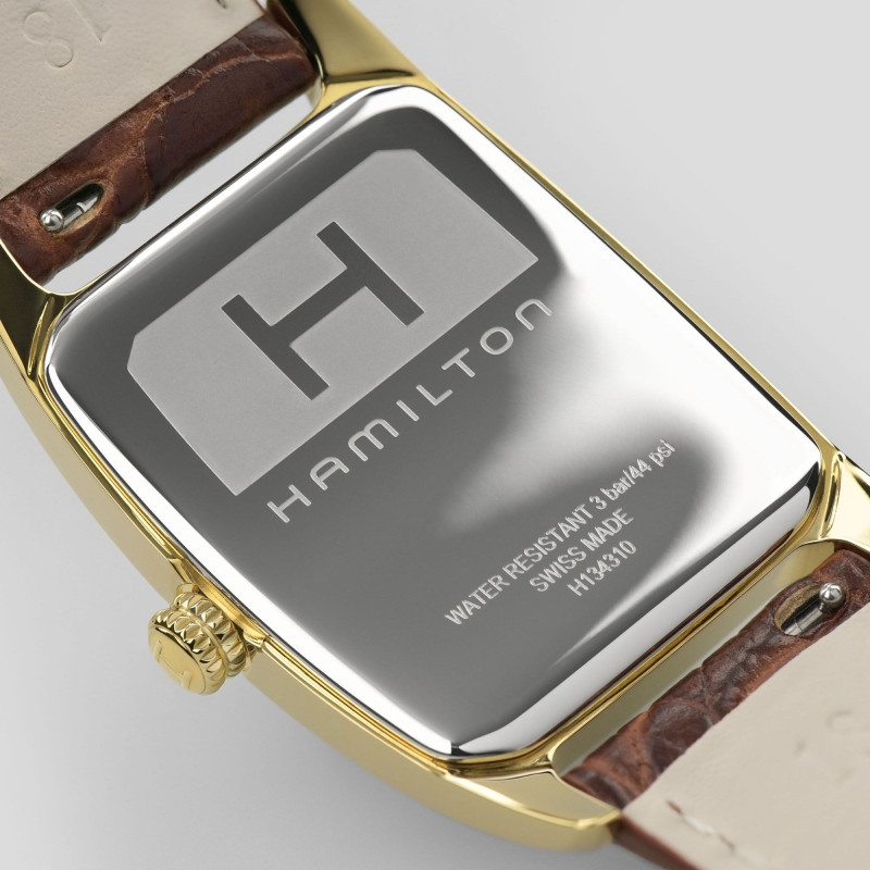 Reloj Hamilton Boulton Quartz H13431553 | Estilo rectangular dorado clásico | B&Couple