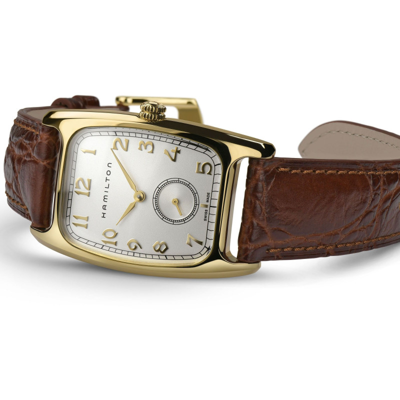 Reloj Hamilton Boulton Quartz H13431553 | Estilo rectangular dorado clásico | B&Couple